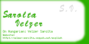 sarolta velzer business card